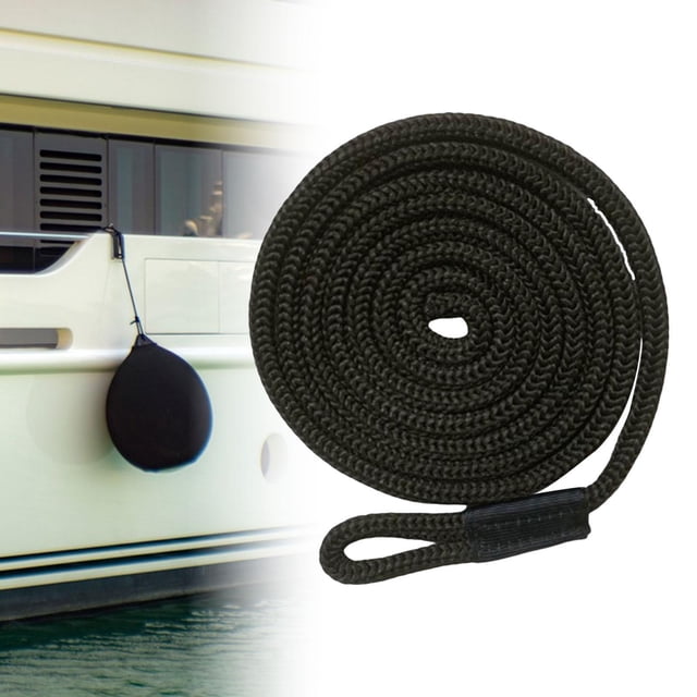 DYNWAVECA Boat Line Marine Buoy Hanging Accessories High Performance Protector Braided Professional Docking Boats Mooring Rope Black