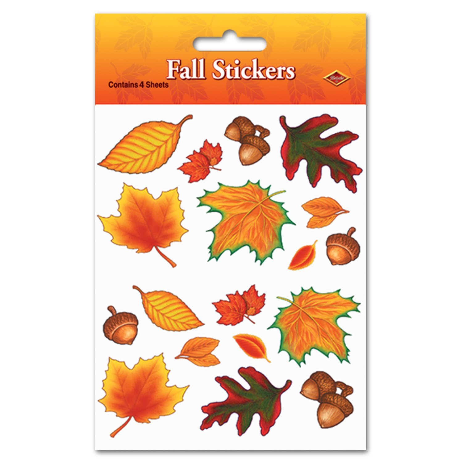 6 packages fall leaf stickers 4 sticker sheetspackage by beistle