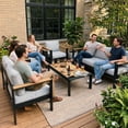 thumbnail image 3 of LayinSun Outdoor Aluminum Furniture Set with Coffee Table, Modern Patio Conversation Sets for Porch, Backyard, 3 of 9