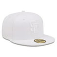 thumbnail image 3 of Men's New Era San Diego Padres White on White 59FIFTY Fitted Hat, 3 of 5