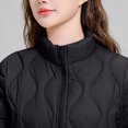 thumbnail image 5 of Njoeus Women's Quilted Jacket Casual Padded Zip Up Stand Collar Puffer Jacket for Women Lightweight Long Sleeve Down Jacket Coat for Fall Winter （Available in Plus Size) Black 3X-Large, 5 of 6