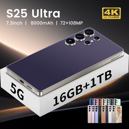Global Version S25 Ultra Global 5G Edition Smart 7.3? Large Screen Android 14 Snapdragon10 core 8 gen3 72+108MP Memory 16GB*1TB 8000mah