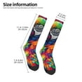 thumbnail image 2 of Naloa Vibrant Rainbow Parrot Fantasy Knee Socks, High Socks Long Stretchy Sock Women Knee High Stocking, Long Socks for Women, 2 of 6