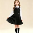 thumbnail image 2 of School Dresses for Girls Sleeveless Uniform Jumper Dress Soft Crew Neck A-Line Trendy Dress for Girls Dark Green, 2 of 6