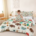 thumbnail image 4 of Catabedysis Cartoon Camping 7-Piece Twin Bedding,Wildlife Camper Print Bedding Comforter Set For Boys,Multicolor,Colorful Stars Reversible, 4 of 7