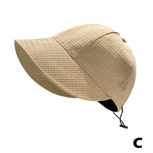 Chapeau de Seau à Queue de Cheval Réglable pour la Protection Solaire d'Été en Coton Doux et Prof S0Q7
