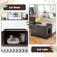 thumbnail image 5 of Costway Cat Litter Box Cabinet Furniture Cat Washroom Storage Bench Brown, 5 of 9