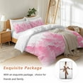 thumbnail image 7 of Winter Watercolor Pink Trees Bedding Duvet Cover Set Queen 4 Pieces Snowflake Plant Christmas Gradient Bedding Set with Zipper Closure,1 Comforter Cover 90x92 Inches 1 Flat Sheet & 2 Pillow Cases, 7 of 7