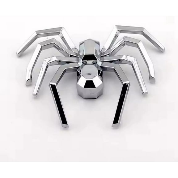 3D Spider Chrome Emblem Badge Sticker Decoration for Car, Truck, Motorcycle, RV, Scooter, SUV, Door, Window (Upgrad Silver Color)