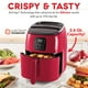 thumbnail image 3 of DASH Tasti-Crisp™ Electric Air Fryer Oven, 2.6 Qt., Red – Compact Air Fryer for Healthier Food in Minutes, Ideal for Small Spaces - Auto Shut Off, Digital, 1000-Watt, 3 of 5