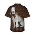 thumbnail image 4 of Bedlington Terrier Dog With Vintage American Flag Men's 3d Print Casual Button Down Shirts, Novelty Hawaiian Short Sleeves S, 4 of 8