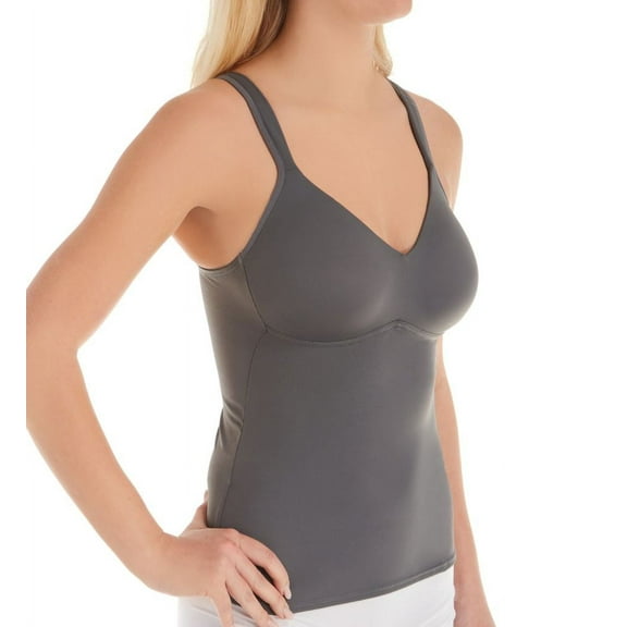 Women's Rhonda Shear 0012 Flirt Wireless Contour Cup Camisole (Pewter 1X)