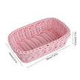 thumbnail image 2 of Plastic Woven Storage Baskets, Small Pantry Baskets for Organizing, Imitation Rattan Woven Basket Organizer Basket Bins for Shelves, Organizer and Storage for Bathroom, Bedrooms, Kitchens, Pink, 2 of 6