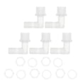 thumbnail image 1 of Conector de codo de barbado macho NPT G1/2 de 1/2" ID de manguera PP claro 1 juego, 1 of 7
