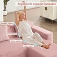 thumbnail image 6 of Modular 4 Seat U Shape Sectional Boneless Sofa, Cloud Sectional Couch with Deep Seat, Modern Modular 4-Seat Sofa Couch with Throw Pillows and 2 Movable Ottomans, Corduroy Fabric Pink, 6 of 11