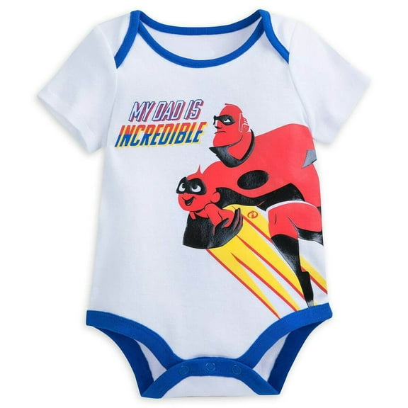 Disney Store Mr Incredible Dad with Jack Jack Baby Bodysuit Size 0 3 Months