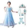 thumbnail image 1 of HAWEE Snow Queen Elsa Ice Princess Princess Costumes Fancy Dress Up Long Train Party Outfit, 1 of 7