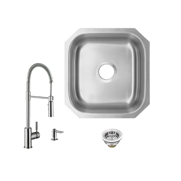 Magnus Sinks 18 In X 16 Gauge Stainless Steel Single Bowl Bar Sink With Pull Out Kitchen Faucet And Soap Dispenser Com - Bar Sink Faucet With Soap Dispenser Magnus Sinks 18 In X 16 Gauge Stainless Steel Single Bowl Bar Sink With Pull Out Kitchen Faucet And Soap Dispenser Com - Bar Sink Faucet With Soap Dispenser
