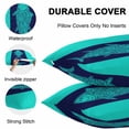 thumbnail image 5 of Outdoor Waterproof Throw Pillow Covers Set of 2 Tuna Fish Pillowcases Lumbar Outdoor Pillows Cushion Case 20x12 Inch Turquoise Navy Blue Stripes Lines Patio Pillows for Couch Sofa Bed Garden, 5 of 9
