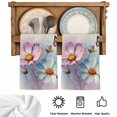 thumbnail image 5 of Pink Blue Floral Kitchen Towels Set of 2, Butterflies Retro Oil Painting Absorbent Dish Towels for Kitchen, Microfiber Hand Towel, Quick Drying Tea Towel for Cleaning Decorative Dishcloths, 5 of 7