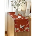 thumbnail image 5 of Table Runner 70 Inches Long for Kitchen Dining, Red Crane Dresser Scarf Farmhouse, Dining Table Decorations for Wedding/Parties, Vintage Red Teal Spring Floral Botanical 13 x 70 In, 5 of 8