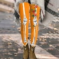 thumbnail image 2 of Gyexs Halloween Legging for Plus Women Funny Graphic High Waist Leggings Pumpkin Ghost Printed Gym Yoga Pants Halloween Pj Pants #04 Orange Size XXL, 2 of 5