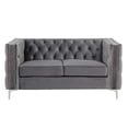 thumbnail image 2 of Morden Fort Modern Loveseat with Deep Dutch Velvet, Iron Legs-Velvet Grey, 2 of 7