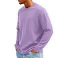 thumbnail image 4 of Inglocry Mens Long Sleeve Tee Shirts Crew Neck Workout Soft Casual -Shirts Light Purple XL, 4 of 9