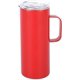 thumbnail image 1 of Taza de café de acero inoxidable con mango, vaso aislado al vacío de doble pared de 17 oz con tapa amigable para viajes, rojo Feliz Sencillez, 1 of 3