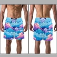 thumbnail image 3 of luoweisi Men's Beach Shorts Quick Dry Swim Trunks with Mesh Lining Clouds 2XL, 3 of 5