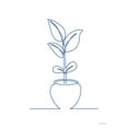 thumbnail image 2 of Seven Trees Design 12x14 White Modern Wood Framed Museum Art Print Titled - One Line Plant II, 2 of 4