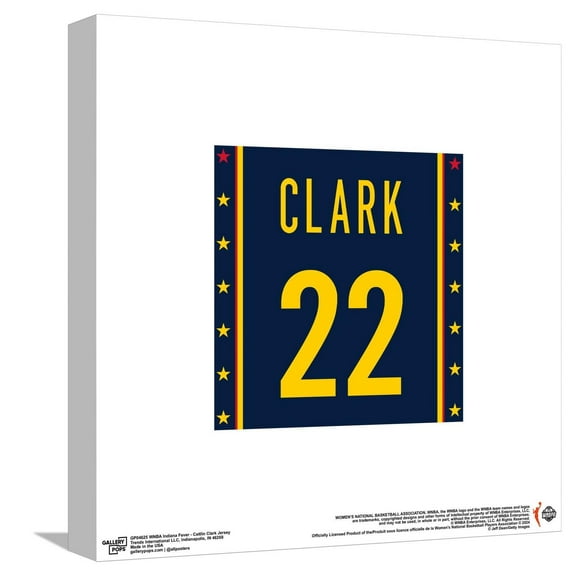 Gallery Pops WNBA Indiana Fever - Caitlin Clark Jersey Canvas Wall Art, Unframed Version, 12" x 12"