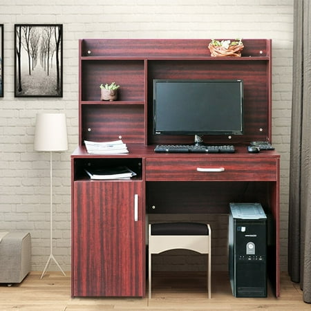 Merax Home Office Computer Desk with Hutch and Bookshelves