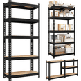 thumbnail image 2 of Topeakmart 60''H  5-Tier Metal Boltless Adjustable Storage Shelf, Black, 2 of 8