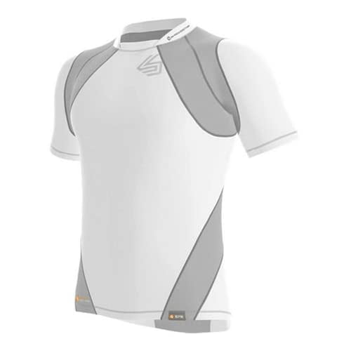 Camisa Shock Doctor Velocityotion360 de manga corta para niño blanco/gris