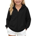 thumbnail image 3 of Children Jacket Dqueduo Children's Winter Solid Color Full Zip Hooded Fleece Lined Sweatshirt Coat Jacket, 3 of 10