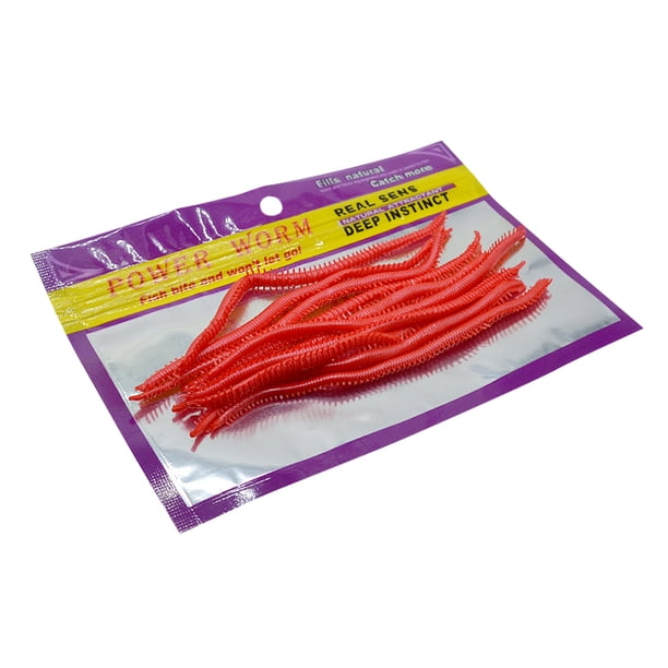 Señuelos/lote 135mm gusanos marinos artificiales cebo de pesca de gusano suave rojo 10 Uds