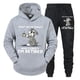 thumbnail image 4 of Conjunto de chándal para hombre nuevo "¿Qué día es hoy? ¿A quién le importa?" Sudadera con capucha y pantalón con estampado divertido de perro y café, conjunto de 2 piezas de pantalones de manga larga, 4 of 4