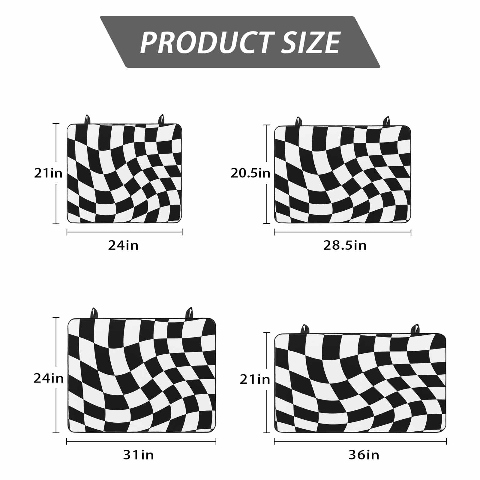 Black and White Checkered Stove Top Cover for Electric Stove, Heat-proof & Non Slip Glass Top Stove Cover Protector, Modern Irregular Geometric Kitchen Flat Cooktop Rubber Mat 36x21 Inches