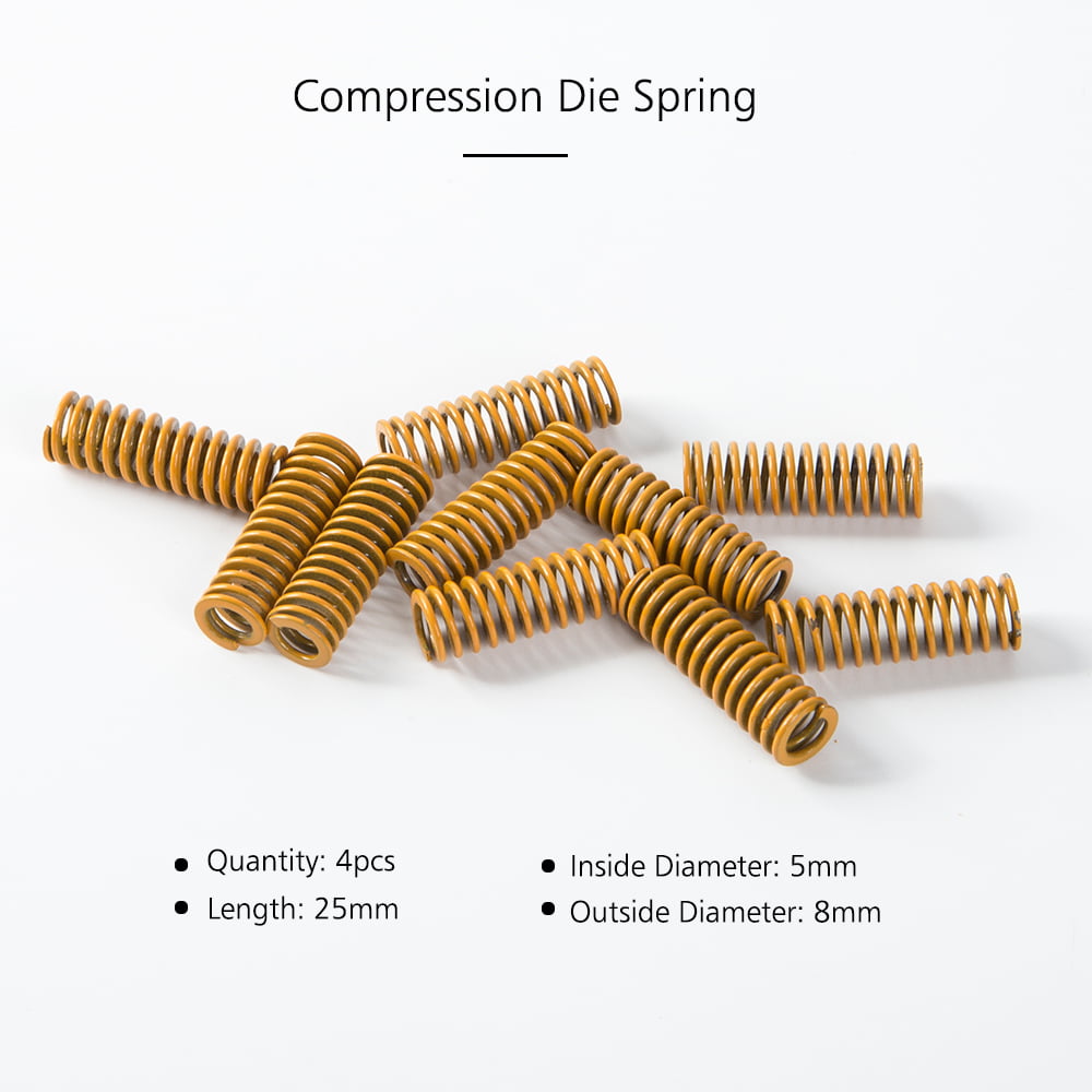 Creality 3D Printer Heated Bed Die Spring Compression Springs Length 25mm Inside Diameter 5mm for 3D Printer Extruder DIY Accessories Parts (Pack of 4pcs)