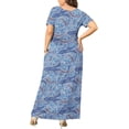 thumbnail image 4 of JuneFish Women's Summer Plus Size 2X to 6X Maxi Loose Dress with Pockets, 4 of 7