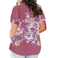 thumbnail image 3 of Fiudx Liquidación de Ofertas Flash Blusas de Talla Grande para Mujer, Blusa con Cuello En V, Blusa Informal Holgada de Manga Corta de Verano, 3 of 5