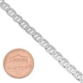 thumbnail image 2 of 10mm Solid .925 Sterling Silver Flat Mariner Chain Necklace + Bracelet Set, 9.5 inches, 2 of 7