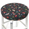 thumbnail image 3 of Xecao's Forest Flora and Insects Print Stool Covers offer stylish, washable protection for PU round bar stools, perfect for home or commercial use., 3 of 7