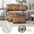 thumbnail image 6 of Thanksgiving Maple Outdoor Waterproof Pillow Covers, Fall Pumpkin Leaves Farmhouse Retro Brown Decorative Square Throw Pillowcase Sofa Cushion Sham for Patio/Couch/Chair, 16"x16" 2 Pack, 6 of 8