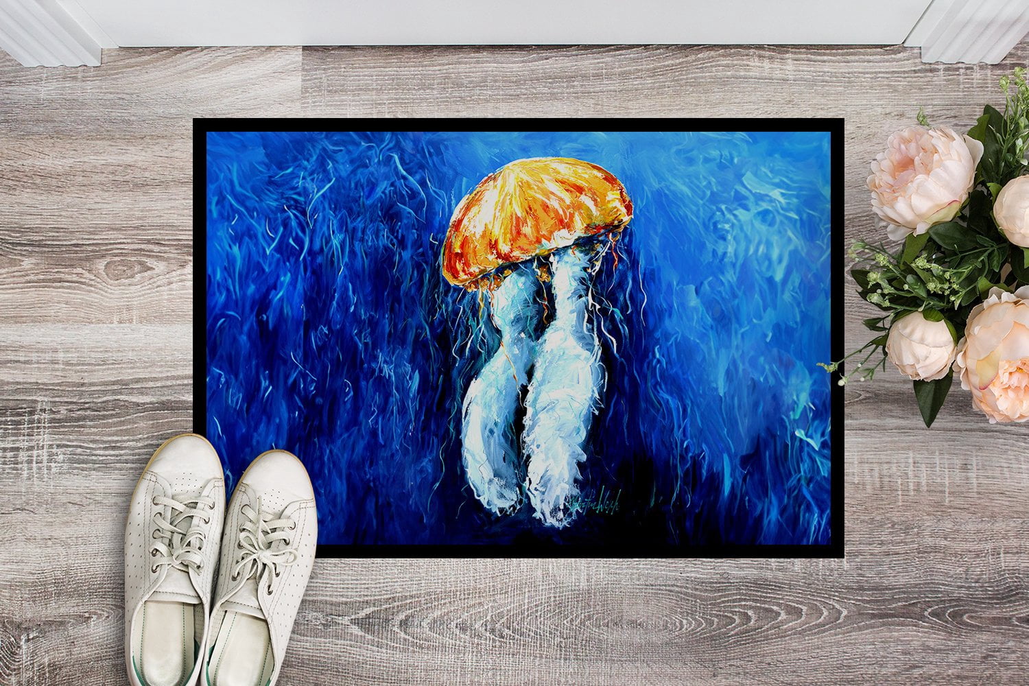 Carolines Treasures MW2056MAT 18 x 27 in. Fanta Sea Jellyfish Doormat