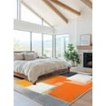 thumbnail image 2 of Abstract Color Stitching Area Rug for Bedroom 4x6 Ft Vintage Gary Orange Graffiti Super Soft fuzzy Throw Rug Non-Slip Fluffy Plush Indoor Floor Carpet for Living Room Nursery Home Decor, 2 of 8