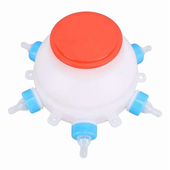 Lamb Feeding Bucket, Piglet Feeding Bottle with 6 Nipples Livestock Milk Jug for Farm Animal Goat Lambs Dog 2.5L
