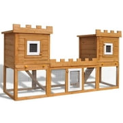 Tomshine Outdoor Large Hutch House Pet Cage Double House