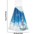 thumbnail image 3 of SKYSONIC 2 PCS Christmas TreeHand Towels with Hanging Loop, Bow Hand Towels Candles Snowflakes Balls Soft Absorbent Hanging Kitchen Towels Bundle Dish Cloth Dry Hand Towels, 3 of 6